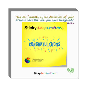 Sticky-inspirations "Congratulations" Inspirational Sticky Notes
