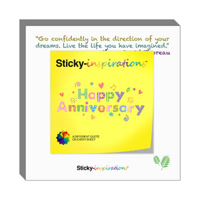 Sticky-inspirations "Happy Anniversary" Inspirational Sticky Notes